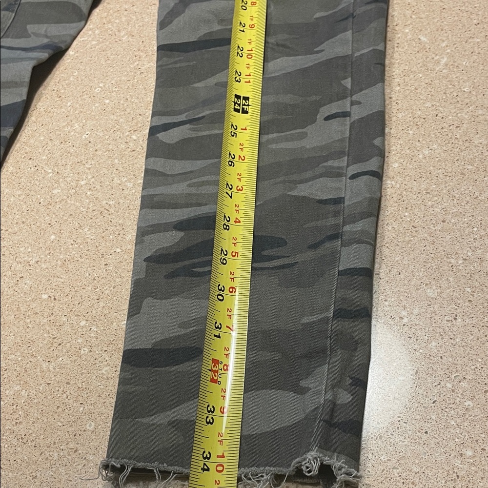 Express Green/Gray Camouflage Ankle Legging Mid Rise Pants - Picture 5 of 7
